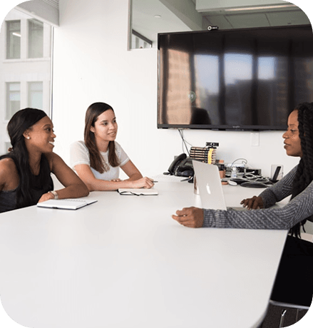 Consultants strategizing with sticky notes